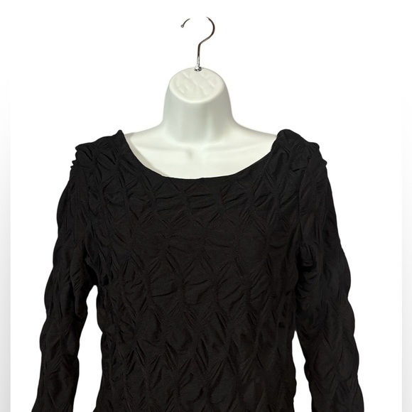 ZARA Collection, Black Textured Knee-Length Dress, Medium - Picture 3 of 10